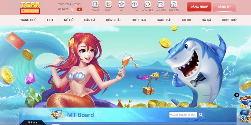 Giao diện Casino TG88 vô cùng bắt mắt